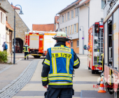 Gasaustritt im „Bädle“ Poppenweiler. Feuerwehr Ludwigsburg und Gefahrstoffzug Asperg im Großaufgebot vor Ort