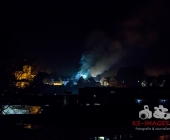 Großbrand in der Altstadt Besigheim - offener Dachstuhlbrand im Zentrum