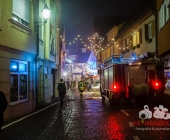 Großbrand in der Altstadt Besigheim - offener Dachstuhlbrand im Zentrum