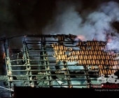 Großbrand in der Altstadt Besigheim - offener Dachstuhlbrand im Zentrum