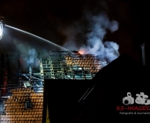 Großbrand in der Altstadt Besigheim - offener Dachstuhlbrand im Zentrum