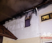 Großbrand in der Altstadt Besigheim - offener Dachstuhlbrand im Zentrum