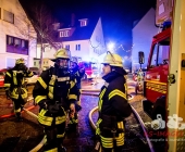 Großbrand in der Altstadt Besigheim - offener Dachstuhlbrand im Zentrum