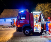 Brand in Gebäude in Oberstenfeld. Mehrere Feuerwehren im Großaufgebot vor Ort