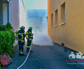 Kellerbrand führt zu einer massiven Rauchentwicklung auf der Straße – Feuerwehr Ludwigsburg im Löscheinsatz