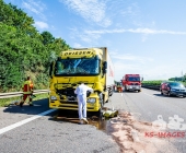 LKW-Fahrer kracht in Stauende - Fahrer verletzt Floriansjünger eilen zur Unfallstelle