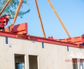 Aufstellung Module Unterkunft für Flüchtlinge Hindenbrugstrasse
