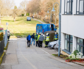 Gasaustritt im „Bädle“ Poppenweiler. Feuerwehr Ludwigsburg und Gefahrstoffzug Asperg im Großaufgebot vor Ort
