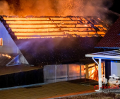 Wieder Scheune in Vollbrand - Landwirtschaftliches Anwesen wird Raub der Flammen. Kirchberg an der Murr