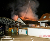 Wieder Scheune in Vollbrand - Landwirtschaftliches Anwesen wird Raub der Flammen. Kirchberg an der Murr