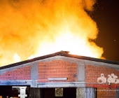 Großbrand zweier Hallen auf Landwirtschftlichem Anwesen - Kühe im Flammenmeer gefangen