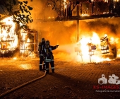 Großbrand zweier Hallen auf Landwirtschftlichem Anwesen - Kühe im Flammenmeer gefangen
