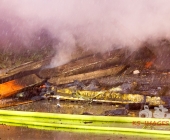 Brand eines Gebäudes beim Jugendhaus Möglingen - Gebäude in Vollbrand