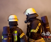 Brand eines Gebäudes beim Jugendhaus Möglingen - Gebäude in Vollbrand