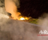 Brand eines Gebäudes beim Jugendhaus Möglingen - Gebäude in Vollbrand