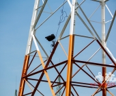 Person auf Funkmast erleidet medizinischen Notfall - Rettung in 50 Meter Höhe - Spezialkräfte aus Stuttgart vor Ort