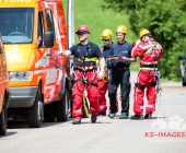Person auf Funkmast erleidet medizinischen Notfall - Rettung in 50 Meter Höhe - Spezialkräfte aus Stuttgart vor Ort