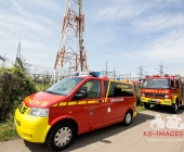 Person auf Funkmast erleidet medizinischen Notfall - Rettung in 50 Meter Höhe - Spezialkräfte aus Stuttgart vor Ort
