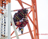Person auf Funkmast erleidet medizinischen Notfall - Rettung in 50 Meter Höhe - Spezialkräfte aus Stuttgart vor Ort