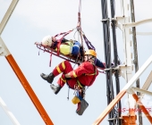 Person auf Funkmast erleidet medizinischen Notfall - Rettung in 50 Meter Höhe - Spezialkräfte aus Stuttgart vor Ort