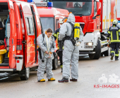 Batterien mit Lithium-Ionen brennen im Autowerk AMG in Affalterbach. Großeinsatz für Einsatzkräfte