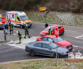 Hoher Sachschaden - Unfall an der Kaufland-Kreuzung L1100 Steinheim an der Murr