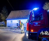 Brand in Gebäude in Oberstenfeld. Mehrere Feuerwehren im Großaufgebot vor Ort