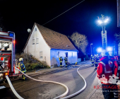 Brand in Gebäude in Oberstenfeld. Mehrere Feuerwehren im Großaufgebot vor Ort