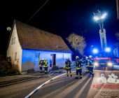 Brand in Gebäude in Oberstenfeld. Mehrere Feuerwehren im Großaufgebot vor Ort