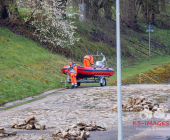 Großer Sucheinsatz auf dem Neckar zwischen Marbach und Ludwigsburg, nachdem ein Boot in starker Strömung gekentert sein soll