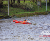 Großer Sucheinsatz auf dem Neckar zwischen Marbach und Ludwigsburg, nachdem ein Boot in starker Strömung gekentert sein soll
