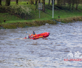 Großer Sucheinsatz auf dem Neckar zwischen Marbach und Ludwigsburg, nachdem ein Boot in starker Strömung gekentert sein soll
