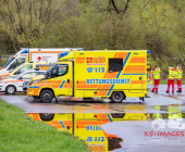 Großer Sucheinsatz auf dem Neckar zwischen Marbach und Ludwigsburg, nachdem ein Boot in starker Strömung gekentert sein soll