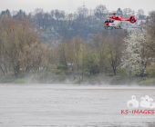 Großer Sucheinsatz auf dem Neckar zwischen Marbach und Ludwigsburg, nachdem ein Boot in starker Strömung gekentert sein soll