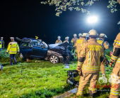 -UPDATE PM DER POLIZEI- Schwerer Unfall mit eingeklemmter Person - PKW gegen Baum - Remseck Bauernhof Sonnenhof