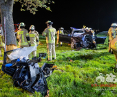 -UPDATE PM DER POLIZEI- Schwerer Unfall mit eingeklemmter Person - PKW gegen Baum - Remseck Bauernhof Sonnenhof