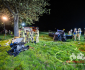 -UPDATE PM DER POLIZEI- Schwerer Unfall mit eingeklemmter Person - PKW gegen Baum - Remseck Bauernhof Sonnenhof