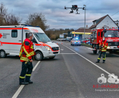 Großalarm im Landkreis Ludwigsburg. Dachstuhl eins historischen Hauses in Vaihingen-Enzweihingen steht in Brand