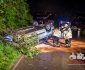 Alkoholunfall am 1. Mai - Fahrzeug überschlagt sich weg Alkohol und nicht angepasster Geschwindigkeit