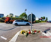 Bilder der Gedenkstätte - Fußgänger beim überqueren der Fahrbahn von Auto erfasst und getötet