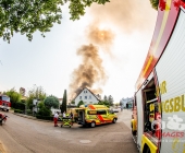 Großbrand in Remseck - Landkreise Helfen sich aus -  Waffenfund bei Löscheinsatz - Feuerwehrmann verletzt