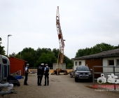 Tödlicher Arbeitsunfall - 2 Menschen in Baukran eingeklemmt