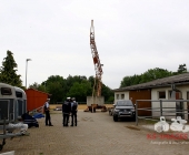 Tödlicher Arbeitsunfall - 2 Menschen in Baukran eingeklemmt