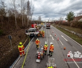 LKW Brand auf der Landstraße 1115 bei Großbottwar mit einer Verletzten Person