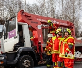 LKW Brand auf der Landstraße 1115 bei Großbottwar mit einer Verletzten Person