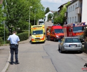 Rentnerunfall erst Fahrzeug angefahren dann unkontrolliert 50m weiter in den Vorgarten