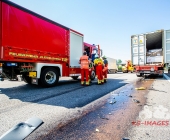 LKW-Fahrer kracht in Stauende - Fahrer verletzt Floriansjünger eilen zur Unfallstelle