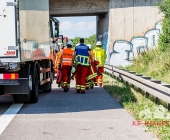LKW-Fahrer kracht in Stauende - Fahrer verletzt Floriansjünger eilen zur Unfallstelle