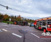 Lkw mit Biomüll umgekippt mehrere Feuerwehren im Einsatz