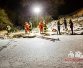 Übung Wasserrettung Person in Eis eingebrochen
